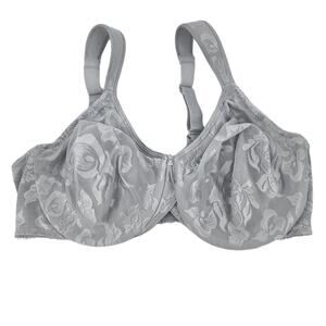 Wacoal Blue Floral Print Lace Awareness Full Coverage Underwire Bra Size 40D